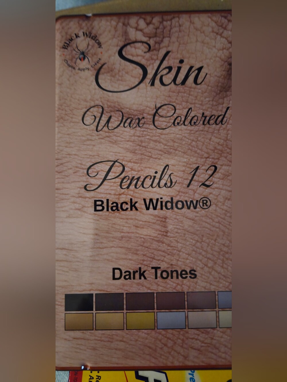 SKIN Black Widow Dark Tones Wax Colored Pencils 12-Count